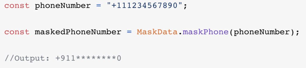 Exemple de masquage d'un numéro de téléphone avec le module maskdata