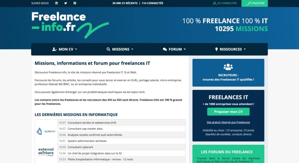 plateforme freelance-info